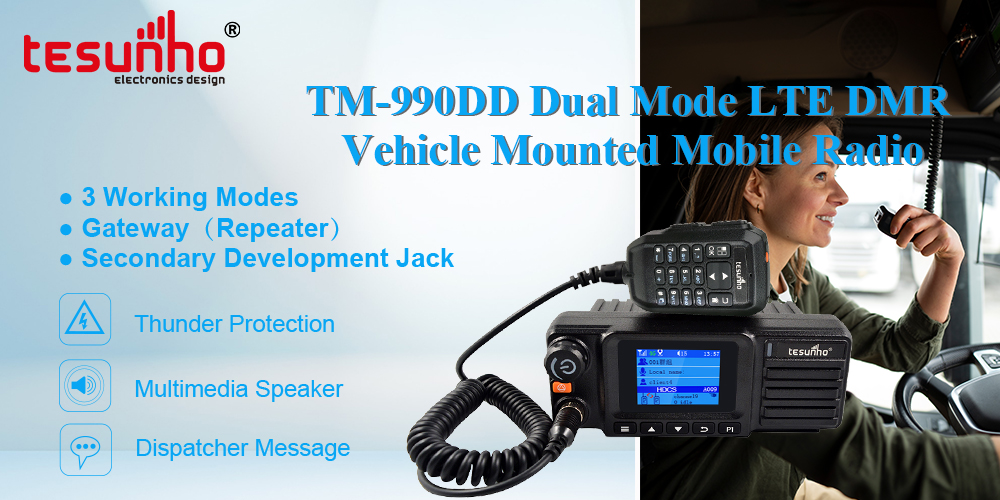 TM-990DD Dual Mode LTE DMR Vehicle Mounted Mobile Radio