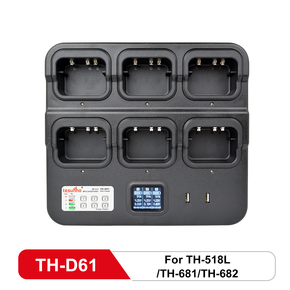 Multiple 6 Way Walkie Talkie Charger TH-D61 For TH-518L/TH-681/TH-682